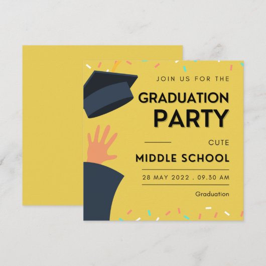 Cute Custom Middle School Afstuderen Feestdagenkaart (Voorkant / Achterkant)