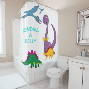Cute Custom Modern Kinder Dinosaur Shower Curtain Douchegordijn