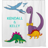 Cute Custom Modern Kinder Dinosaur Shower Curtain Douchegordijn (Voorkant)