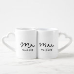 Cute custom Mr en Mrs. Loversmokken<br><div class="desc">De heer en mevrouw de mok van de koffieparen,  aanpasbaar met uw eigen naam en uw favoriete kleuren.</div>