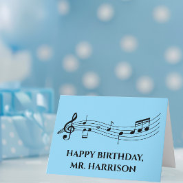 Cute Custom Music Teacher Band Director Birthday Kaart