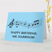 Cute Custom Music Teacher van klasse Big Birthday Kaart (Gele Bloem)