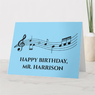 Cute Custom Music Teacher van klasse Big Birthday Kaart
