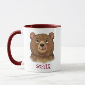Cute Custom Naam Beer Bosdier Kinderen Mok (Links)