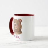 Cute Custom Naam Beer Bosdier Kinderen Mok (Voorkant links)