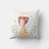 Cute Custom Name Baby Girl Fairy Pillow  Kussen (Achterkant)