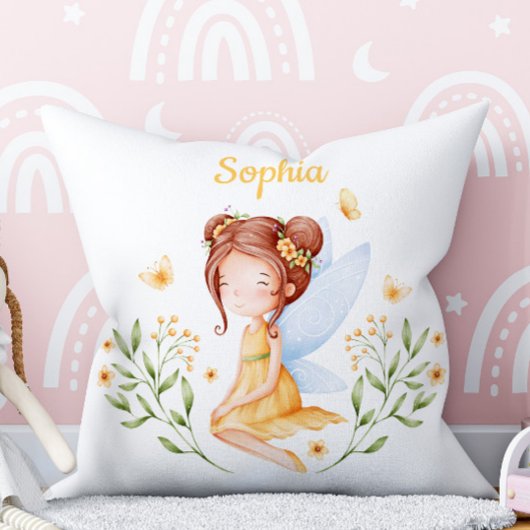 Cute Custom Name Baby Girl Fairy Pillow  Kussen