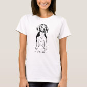 Cute Custom Name Beagle T-Shirt (Voorkant)