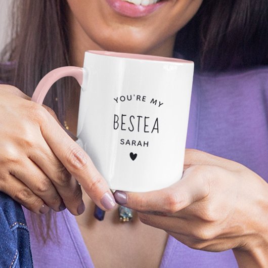 Cute Custom Name Bestea Galentine Best Friend Fun Mok