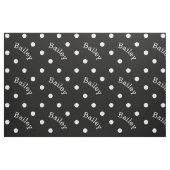 Cute Custom Name Black and White Polka Dot Stof (Fat Quarter)
