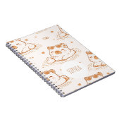 Cute Custom Name Capybara Girls School Notitieboek (Rechterzijde)