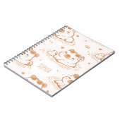 Cute Custom Name Capybara Girls School Notitieboek (Linkerzijde)