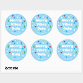 Cute Custom Name Holiday Retro Blue Christmas Ronde Sticker (Vel)