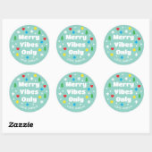 Cute Custom Name Holiday Retro Green Christmas Ronde Sticker (Vel)