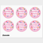Cute Custom Name Holiday Retro Pink Christmas Ronde Sticker (Vel)