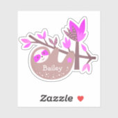 Cute Custom Name Koala Beer Pink Bamboo Laptop Sticker (Vel)