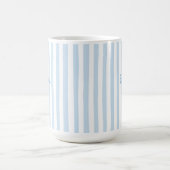 Cute Custom Name Light Blue Stripes Girly Koffiemok (Center)