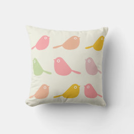 Cute Custom Name Little Birds Pastel Colors Kussen