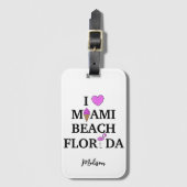 Cute custom name Miami Beach Bagagelabel (Voorkant (verticaal))