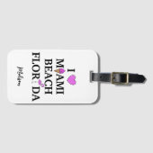 Cute custom name Miami Beach Bagagelabel (Voorkant (horizontaal))