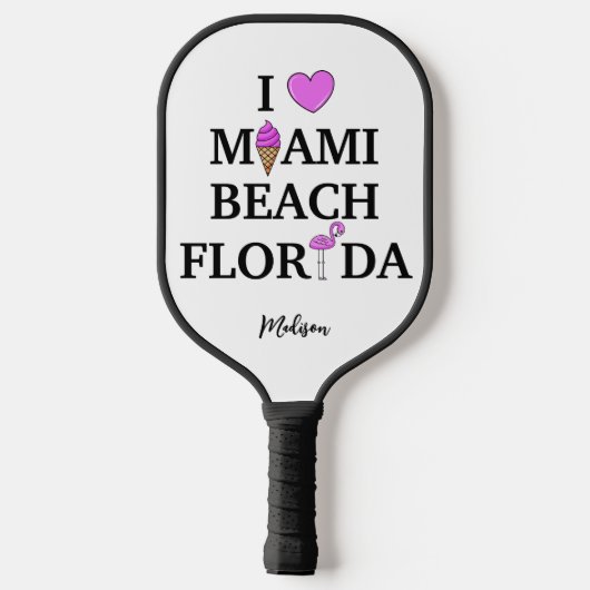 Cute custom name Miami Beach Pickleball Paddle (Achterkant)