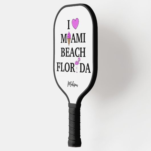Cute custom name Miami Beach Pickleball Paddle (Links)