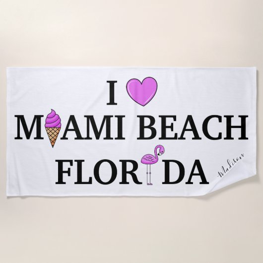 Cute custom name Miami Beach Strandlaken (Voorkant)