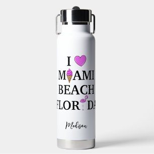 Cute custom name Miami Beach Waterfles