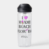 Cute custom name Miami Beach Waterfles (Achterkant)