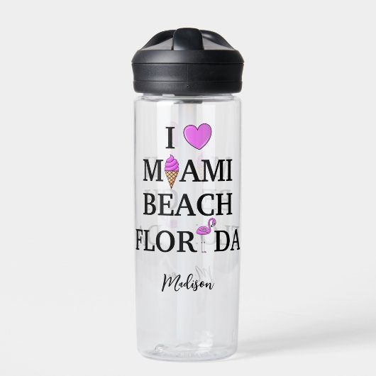Cute custom name Miami Beach Waterfles (Voorkant)