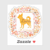 Cute Custom Name Pastel orange chihuahua Sticker (Vel)
