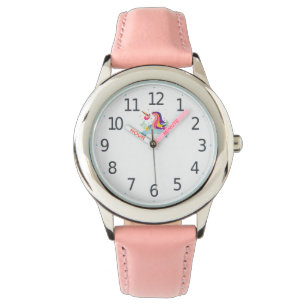 Cute Custom Name Pink Unicorn Girl's Wristwatch Horloge