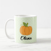 Cute Custom Name Polka Dot and Pumpkin  Koffiemok (Links)