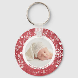 Cute Custom Newborn Photo Sleutelhanger