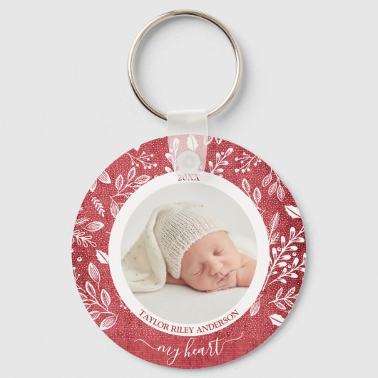 Cute Custom Newborn Photo Sleutelhanger (Voorkant)
