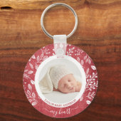 Cute Custom Newborn Photo Sleutelhanger (Voorkant)