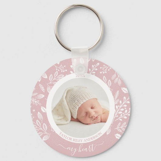 Cute Custom Newborn Photo Sleutelhanger (Voorkant)
