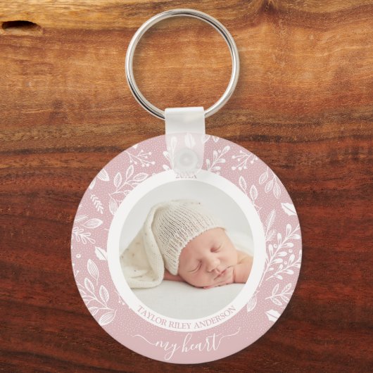 Cute Custom Newborn Photo Sleutelhanger (Voorkant)