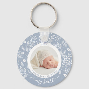 Cute Custom Newborn Photo Sleutelhanger