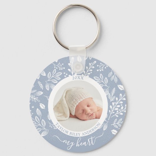 Cute Custom Newborn Photo Sleutelhanger (Voorkant)