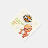 Cute Custom Orange Dinosaur Party Napkin  Servet (Hoek)
