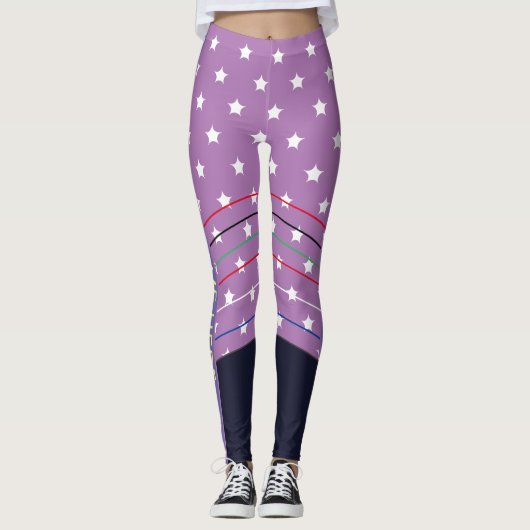 Cute Custom Paars Super Hero Jun14 juli Leggings (Voorkant)