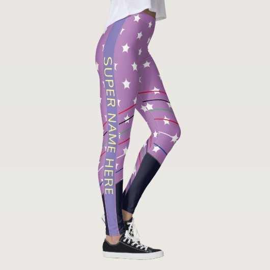 Cute Custom Paars Super Hero Jun14 juli Leggings (Rechts)