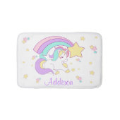 Cute Custom Personalized Magical Rainbow Unicorn Badmat (Voorkant)