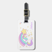 Cute Custom Personalized Magical Rainbow Unicorn Bagagelabel (Voorkant verticaal)