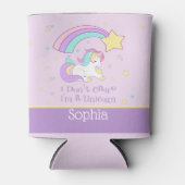 Cute Custom Personalized Magical Rainbow Unicorn Blikjeskoeler (Voorkant)