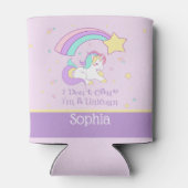 Cute Custom Personalized Magical Rainbow Unicorn Blikjeskoeler (Achterkant)