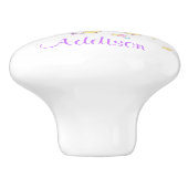 Cute Custom Personalized Magical Rainbow Unicorn Keramische Knop (Zijkant)