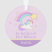 Cute Custom Personalized Magical Rainbow Unicorn Ornament (achterkant)