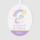Cute Custom Personalized Magical Rainbow Unicorn Ornament (voorkant)